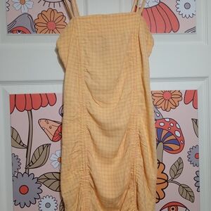 Wild Fable Women's Mini Scrunch Dress in Yellow And Pink Plaid